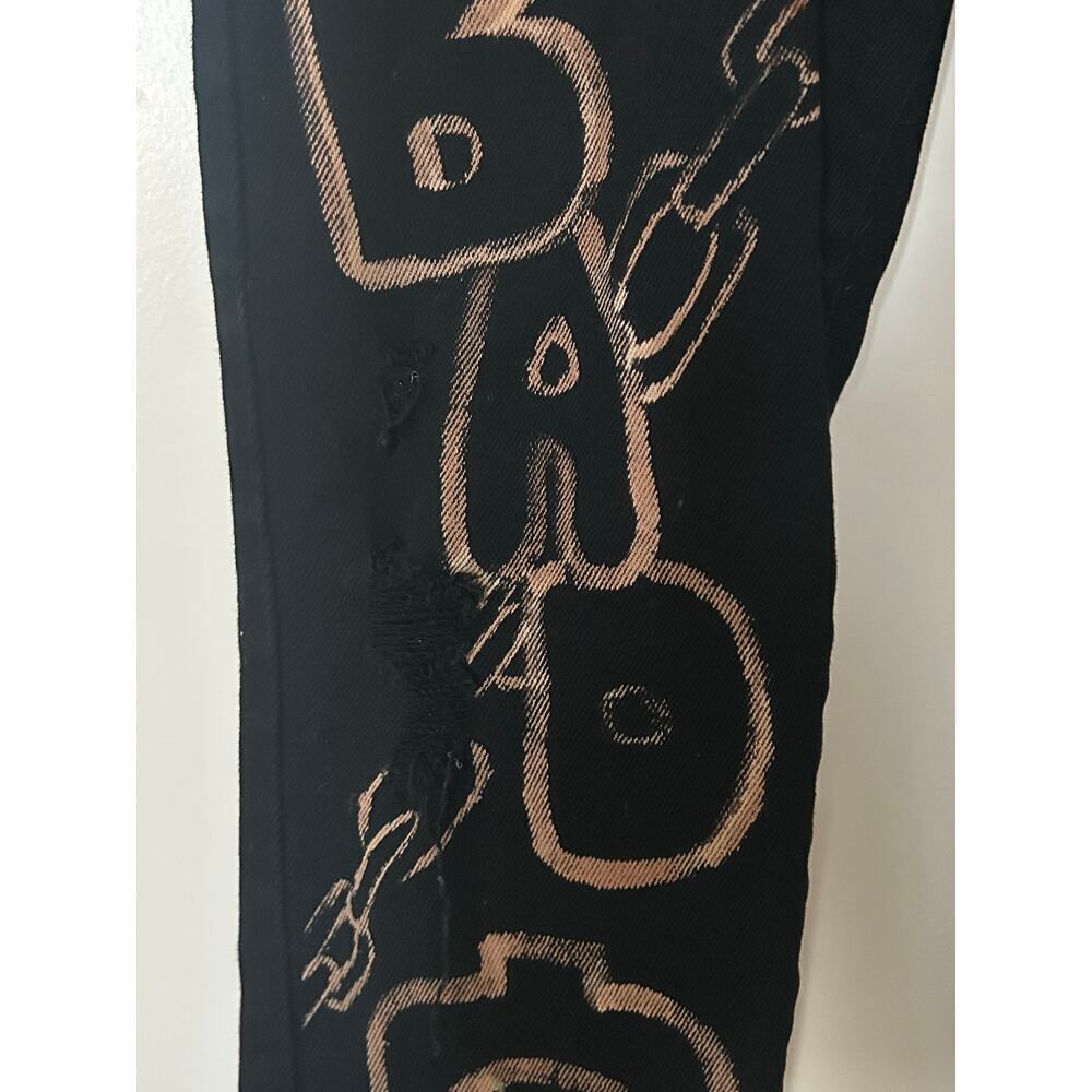 Kancan All Over Graffiti Art Black Skinny Jeans Size 7/27 - Picture 7 of 12